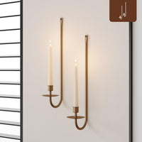 Brass Wall Candle Sconces (Set of 2)