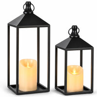 Black Metal Lantern (Set of 2)