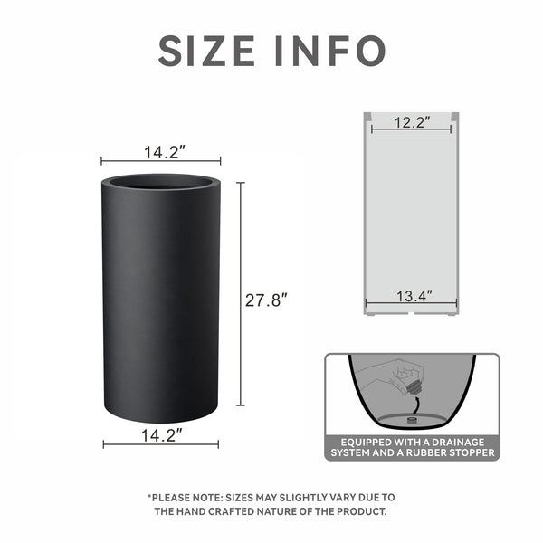 Tall Black Column Planter