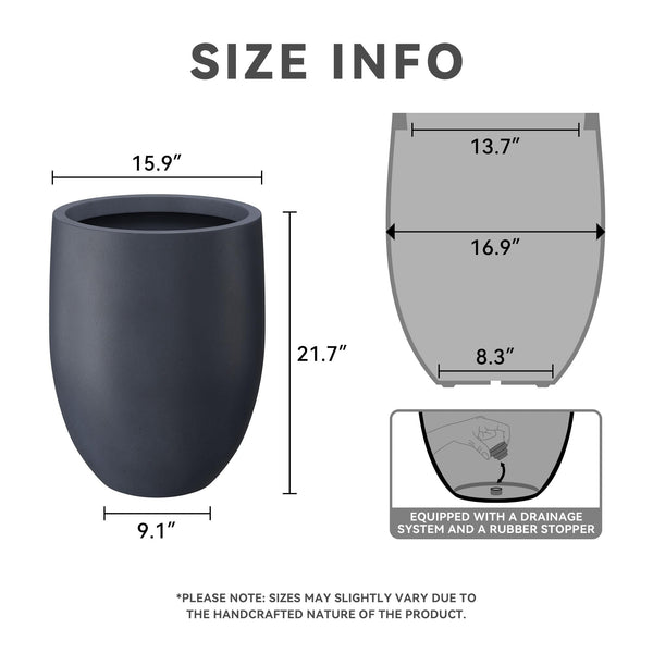 Charcoal Bullet Concrete Planter