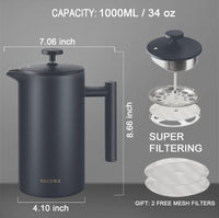 Grey Steel French Press