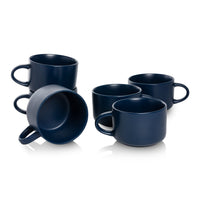 Midnight Blue Oversized Mugs (Set of 6)