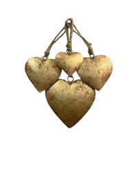 Gold Metal Hearts (Set of 4)