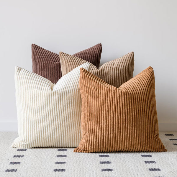 Brown Corduroy Pillow Cover (Set of 4)