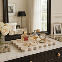 Travertine Scalloped Vanity Tray