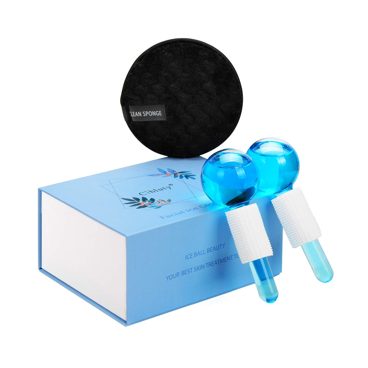 Blue Facial Ice Globes (Set of 2)