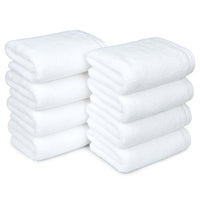 White Cotton Hand Towels (Set of 8)