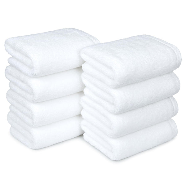 White Cotton Hand Towels (Set of 8)
