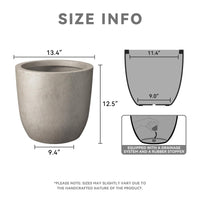 Curved Weathered Concrete Planter