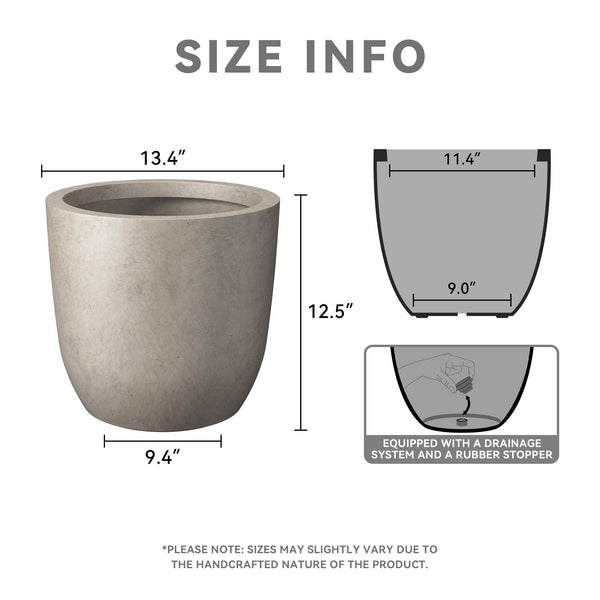 Curved Weathered Concrete Planter