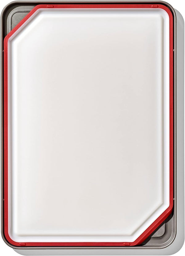White Cutting Board & Tray (Set of 2)