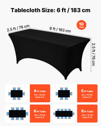 Black Fitted Tablecloths (Set of 10)