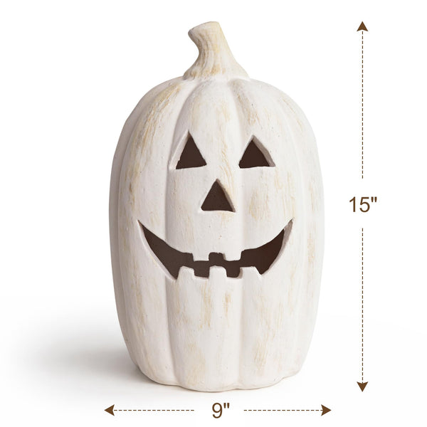 White Terracotta Pumpkin Lantern
