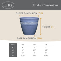 Slate Blue Round Planter (Set of 3)