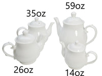 White Porcelain Teapot (Set of 4)