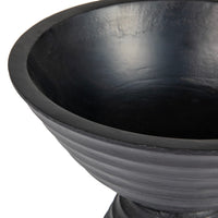Black Wood Pedestal Bowls (Set of 3)