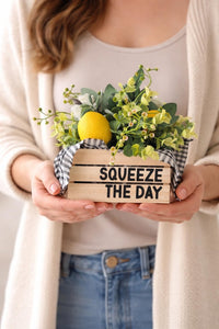 Faux Lemon Crate Decor