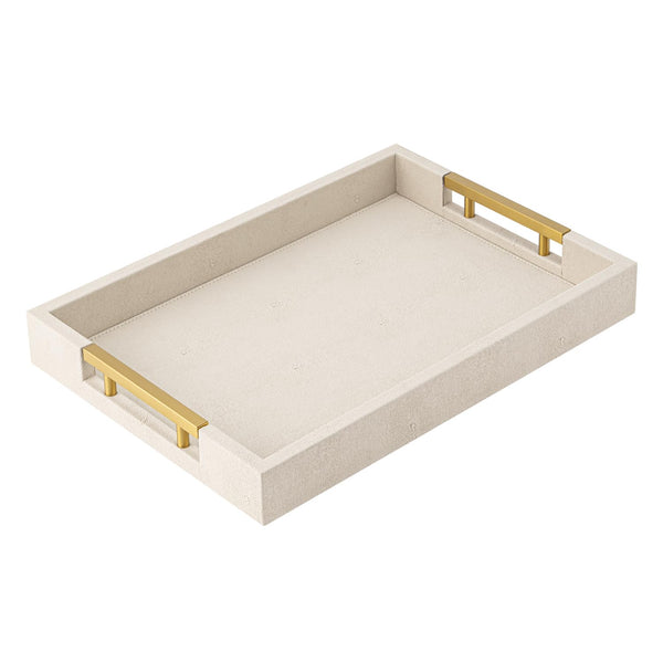 Beige Leather Serving Tray