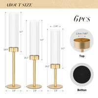 Clear Glass Hurricane Candlesticks (Set of 6)