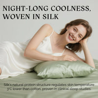 Bean Green Silk Pillowcase