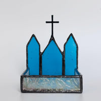 Stained Glass Church Candle Holder
