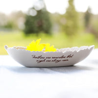 White Ceramic Feather Bowl