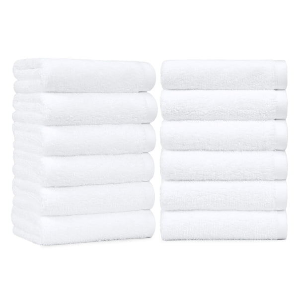 White Cotton Hand Towels (Set of 12)