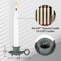 Blue Taper Candle Holders (Set of 2)