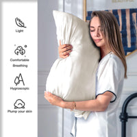 Beige Silk Pillowcase
