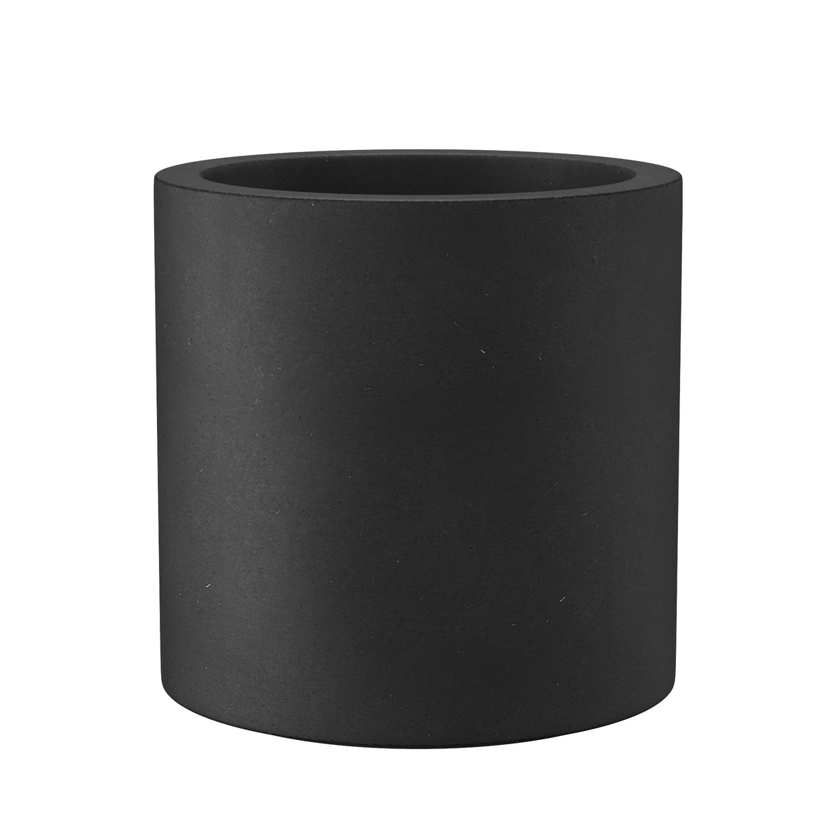 Round Black Concrete Planter