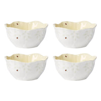 Yellow Floral Dessert Bowls (Set of 4)