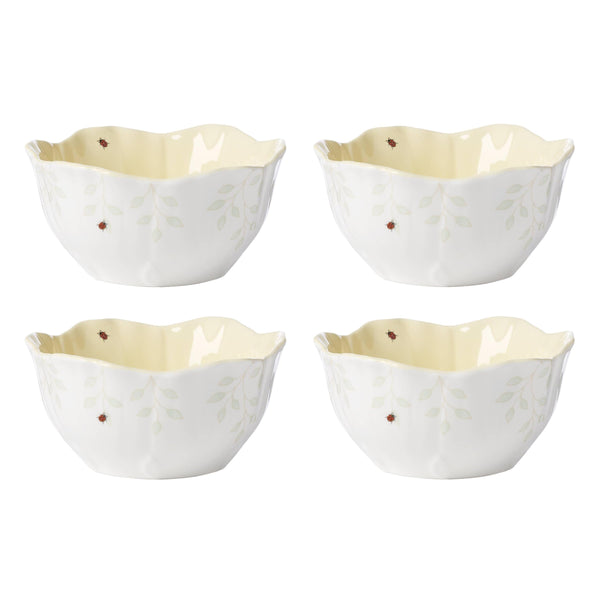 Yellow Floral Dessert Bowls (Set of 4)