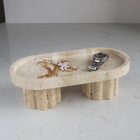 Travertine Oval Vanity Tray