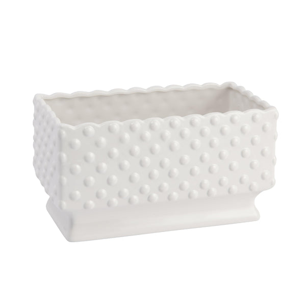 White Hobnail Ceramic Planter
