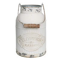 White Metal Milk Jug Vase