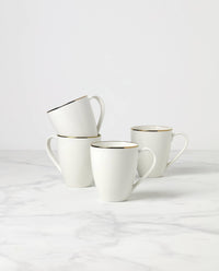 White Porcelain Mugs (Set of 4)