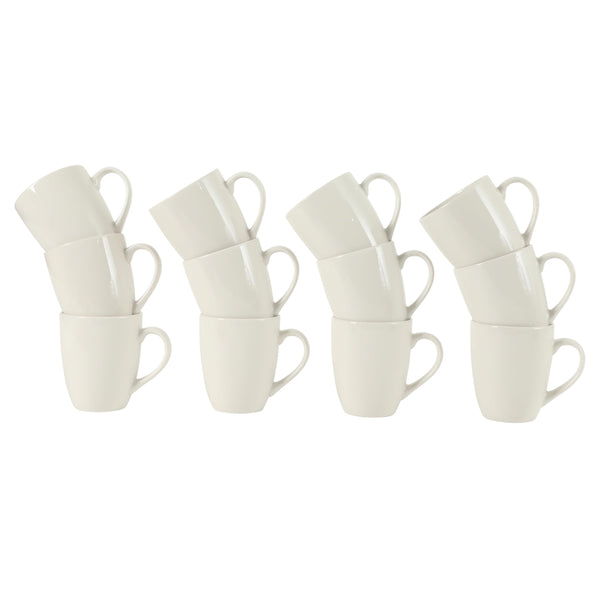 White Porcelain Mugs (Set of 12)