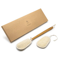 Cream Loofah Back Scrubber (Set of 3)