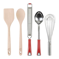 Red Kitchen Tools with Crock (Set of 10)