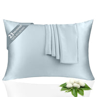 Ash Blue Silk Pillowcases (Set of 2)