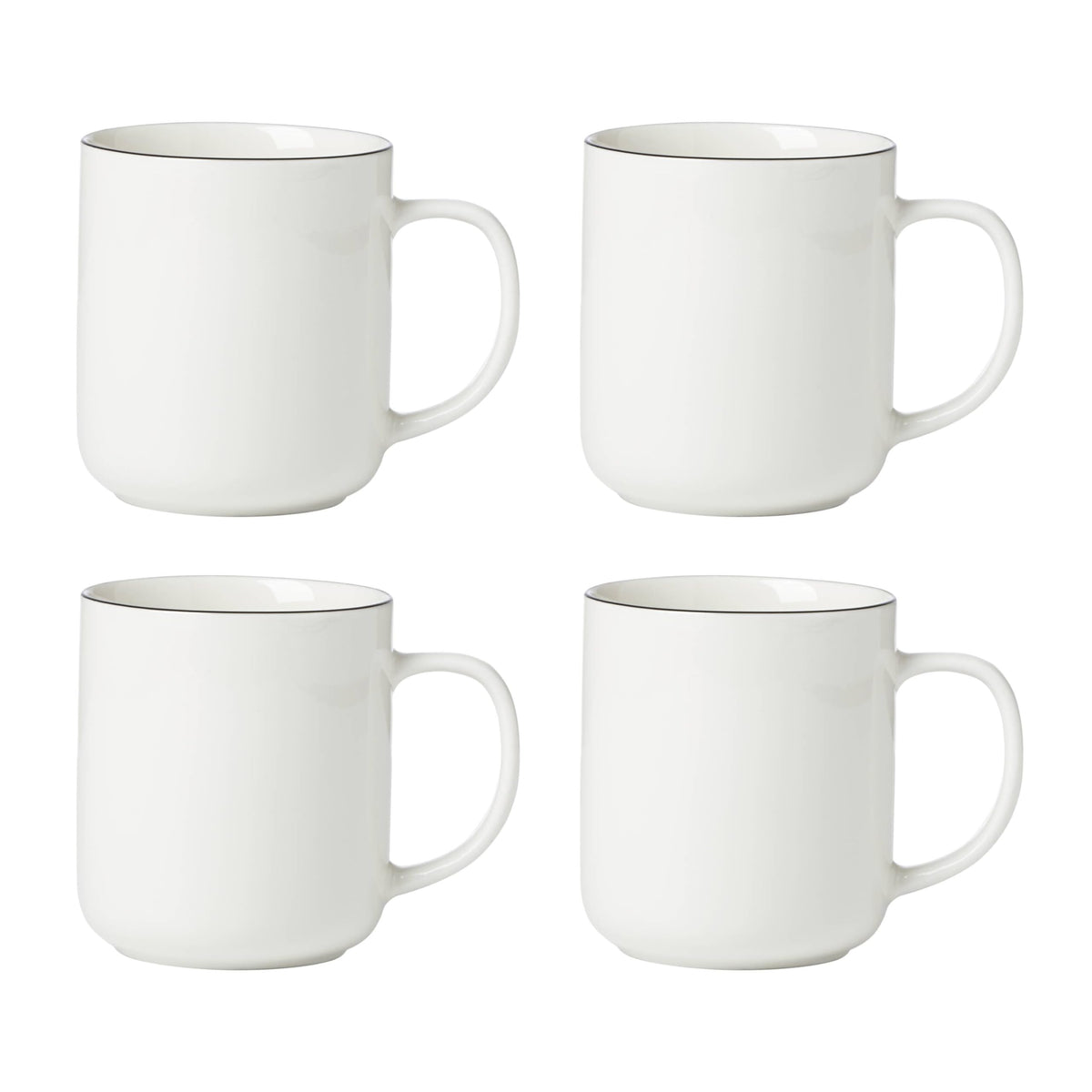 Black Rim Mugs (Set of 4)