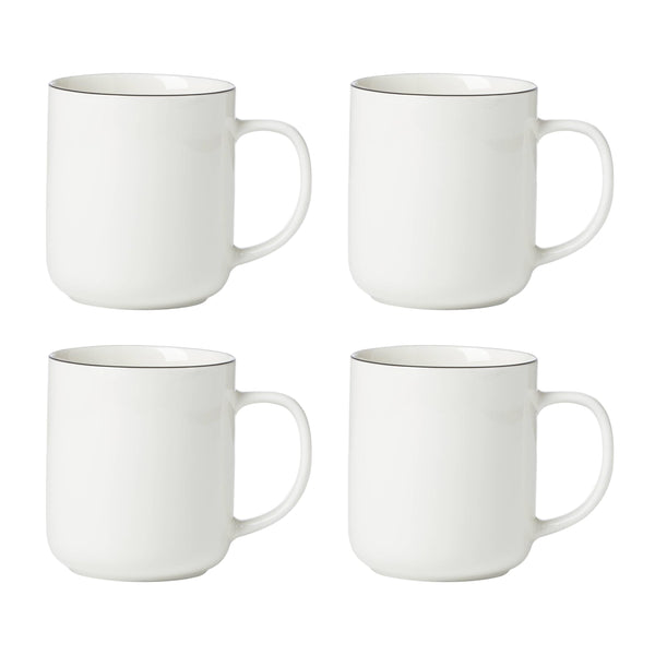 Black Rim Mugs (Set of 4)