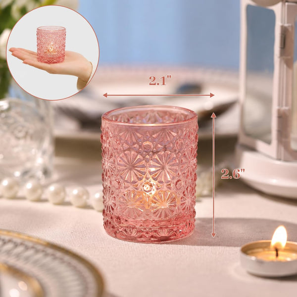 Pink Votive Candle Holders (Set of 12)