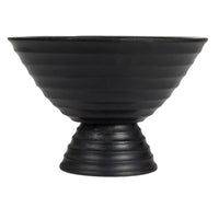 Black Wood Pedestal Bowls (Set of 3)