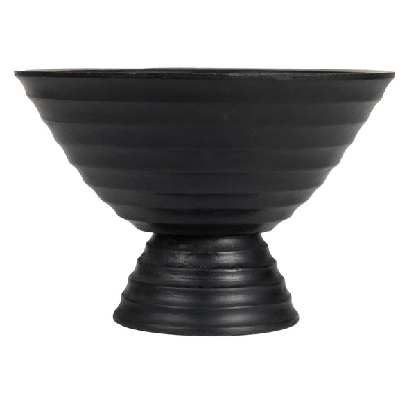 Black Wood Pedestal Bowls (Set of 3)