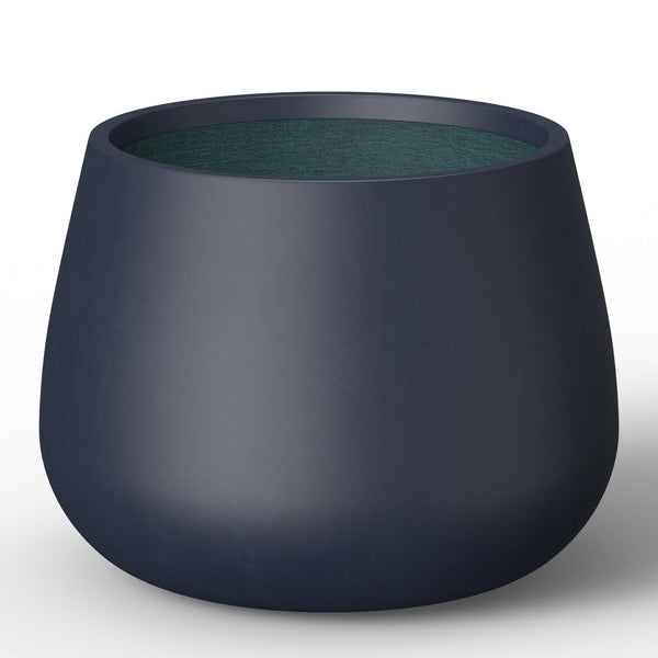 Charcoal Concrete Curved Planter