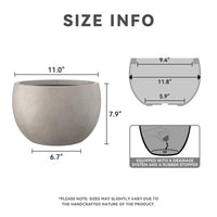 Weathered Concrete Bowl Planter