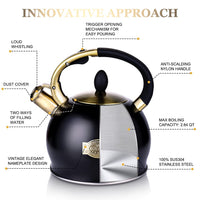 Black Whistling Tea Kettle