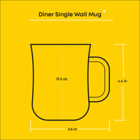 Diner Glass Coffee Mugs (Set of 6)