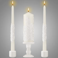 White Ceramic Unity Candle Holder